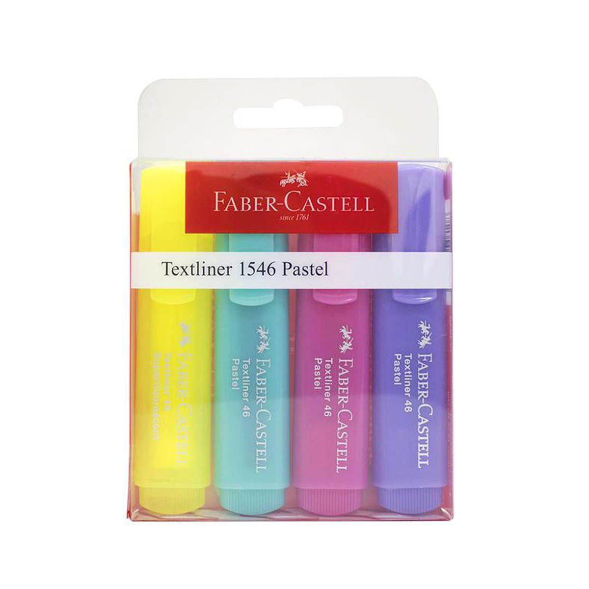 Faber-Castell 154610 Caja con 4 Marcadores Fluorescentes Textliner Caja de  10 uds Lila Pastel