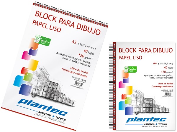 15611 PLANTEC                                                      | BLOCK ANILLADO A5 DE 40 HOJAS DE 120 GRAMOS                                                                                                                                                                                                     