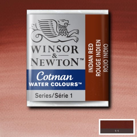 CWC-317 WINSOR & NEWTON                                              | ACUARELA COTMAN EN PASTILLA 1/2 PAN ROJO INDIO                                                                                                                                                                                                            